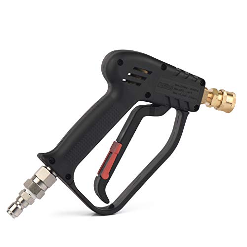 McKillans Short Pressure Washer Gun with Swivel - High Pressure Water Handle with 3/8" Male Plug and 1/4” Quick Connector Coupler - Power Washer Gun Compatible with Foam Cannon - Car Wash Foam Gun