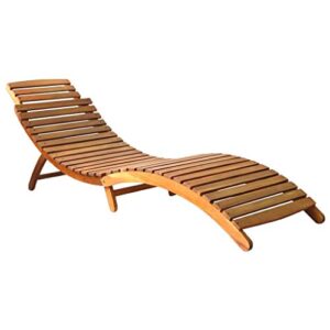 outdoor wooden chaise lounge chair, patio chaise lounger, acacia wood reclining lounge chair for poolside lawn backyard