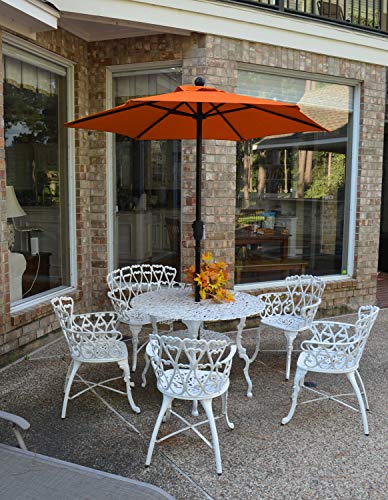 Westcharm Patio Umbrella Outdoor Table Umbrella with 6 Sturdy Ribs and Crank 6.5 ft, Orange Umbrella