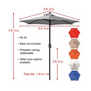 Westcharm Patio Umbrella Outdoor Table Umbrella with 6 Sturdy Ribs and Crank 6.5 ft, Orange Umbrella