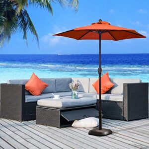 Westcharm Patio Umbrella Outdoor Table Umbrella with 6 Sturdy Ribs and Crank 6.5 ft, Orange Umbrella