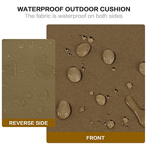 Faible Poisson Bench Cushion, 36 x 18 Inch Waterproof Outdoor Cushions Patio Furniture Cushions with Adjustable Straps for Garden Sofa Settee Porch Swing Pads, Coffee