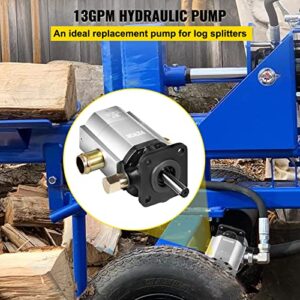 Bestauto Hydraulic Wood Splitter Pump 3000 PSI 2 Stage Log Splitter Pump 13 GPM, Hydraulic Gear Pump 3600 RPM Aluminum Log Splitter Pumps 1/8" Keyed Shaft for Gas Log Splitters/Hydraulic Power Units