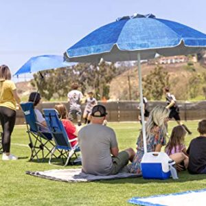 Sport-Brella Core Vented SPF 50+ Upright Beach Umbrella (6-Foot), Heathered Blue