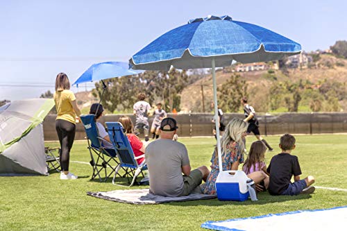 Sport-Brella Core Vented SPF 50+ Upright Beach Umbrella (6-Foot), Heathered Blue