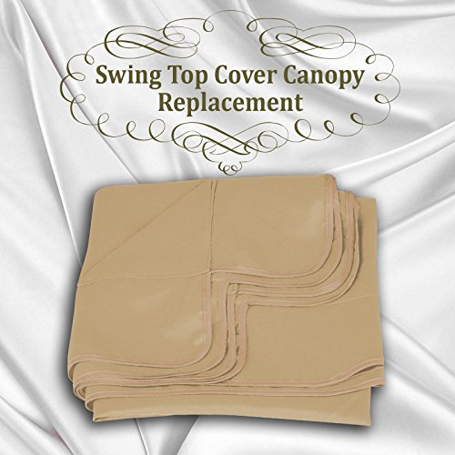 BenefitUSA Canopy ONLY Swing Chair Awning Outdoor Swing Cover Outdoor Patio Swing Canopy Replacement Porch Top Cover for Seat Furniture (65"x45", Beige)