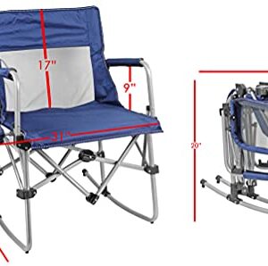 Zenithen Navy/Grey Outdoor Rocking Director Folding Chair with Side Table…