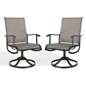 iwicker patio textilene mesh fabric swivel dinging chairs outdoor gentle rocker chair set of 2 with high back and armrest