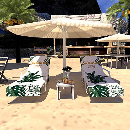 Beach Chair Towel with Side Pockets,Microfiber Chaise Lounge Chair Towel Covers,Pool Lounge Chair Cover,Outdoor Sun Bed Beach Chair Covers for Sun Lounger Pool Sunbathing Beach Hotel Vacation