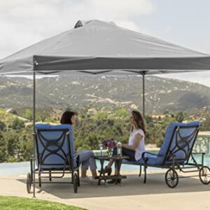 CROWN SHADES Canopy Tent 10x10 One Push Pop up Canopy Easy Up Canopy Bonus Carry Bag, 8 Stakes, 4 Ropes, Grey