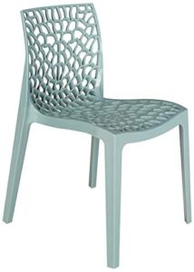 upon gruvyer indoor outdoor dining chairs, from italy, stackable, strong (4 chairs) (sage green)