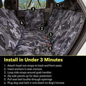 Meadowlark XL Premium Hammock Dog Car Seat Cover Back Seat, Dog Cover Car Seat Protector, Non-Slip, Dog Stuff, Anti Shock, Water Repellant, Pet Car Seat Cover for Dogs w/Seat Belt & 2 Headrest Covers