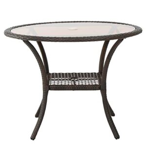 Christopher Knight Home San Pico Wicker Glass Table, Multibrown