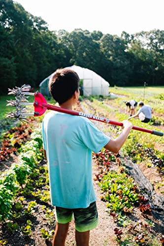 Garden Weasel Cultivator and Hand Tiller 90206 - Garden Tiller with Detachable Tines - Manual Hand Ground Tiller - Weather and Rust Resistant - Carbon Steel