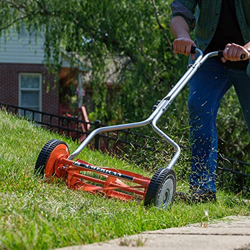 American Lawn Mower Company 1204-14 14-Inch 4-Blade Push Reel Lawn Mower, Red