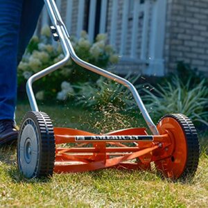 American Lawn Mower Company 1204-14 14-Inch 4-Blade Push Reel Lawn Mower, Red