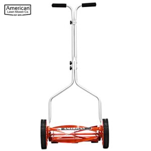 American Lawn Mower Company 1204-14 14-Inch 4-Blade Push Reel Lawn Mower, Red