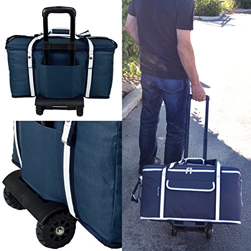 Picnic at Ascot Travel Cooler with Wheels- 64 Can Capacity- Collapsible Leakproof Cooler- Designed & Quality Approved in The USA