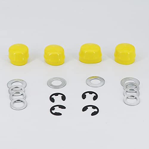 kipa Front Wheel Axle Hardware Kit Replacement for John Deere M143338 GX21931 R27434 Z9972H M123254 Hub Caps Thrust Washers E-Clips Pack-4