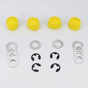 kipa Front Wheel Axle Hardware Kit Replacement for John Deere M143338 GX21931 R27434 Z9972H M123254 Hub Caps Thrust Washers E-Clips Pack-4