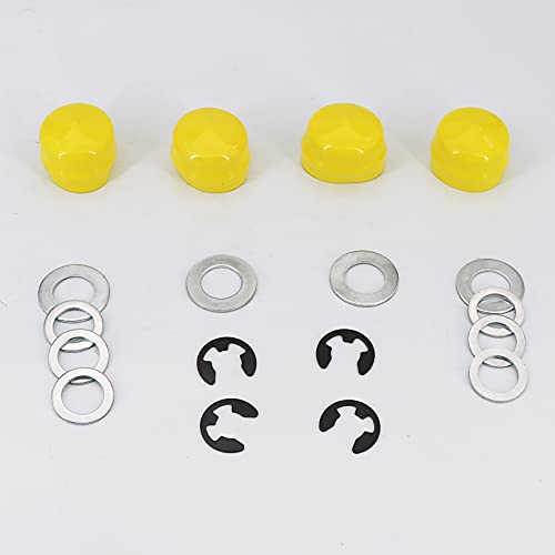 kipa Front Wheel Axle Hardware Kit Replacement for John Deere M143338 GX21931 R27434 Z9972H M123254 Hub Caps Thrust Washers E-Clips Pack-4