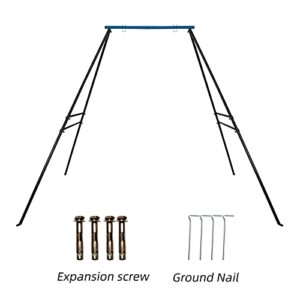 LMYE Swing Stand, New Upgraded Extended Metal Swing Frame with Ground Nail for Most Swings, Length 36", Height 72.8" Saucer Swing NOT Included