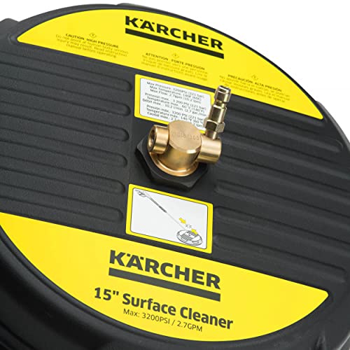 Karcher Universal 15" Pressure Washer Surface Cleaner Attachment, Power Washer Accessory - 1/4" Quick-Connect, 3200 PSI