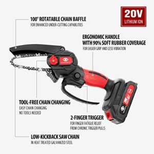 Mini Chainsaw Cordless Upgraded, 4 Inch Handheld Battery Powered Chainsaw, Tool-less Chain Tensioning, Pruning Shears Chainsaw, Super Lightweight Electric Hand Saw for Tree Trimming, Wood Cutting