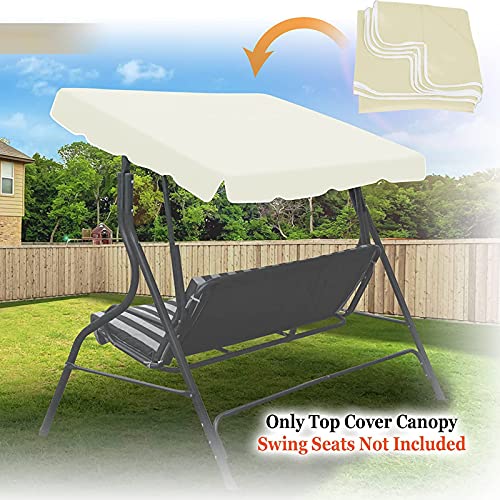 JHGF Patio Swing Canopy Waterproof Top Cover Set, Replacement for Chair Awning Glider All Weather Protection Outdoor Garden Furniture Covers, Red, Two-person seat142*120*18