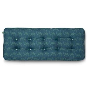 duck covers water-resistant indoor/outdoor bench cushion, 48 x 18 x 5 inch, blue oasis palm, patio bench cushion
