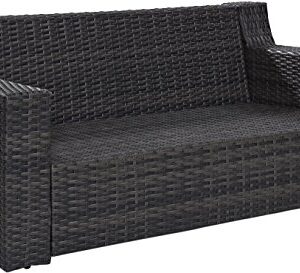 Crosley Furniture KO70102BR Beaufort Outdoor Wicker Loveseat, Brown with Mist Cushions