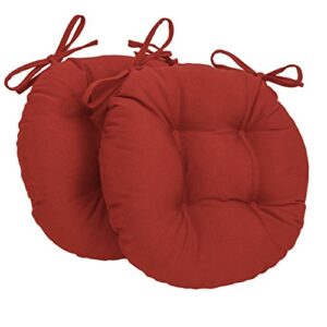 blazing needles 16-inch twill round chair cushion, 2 count (pack of 1), ruby red