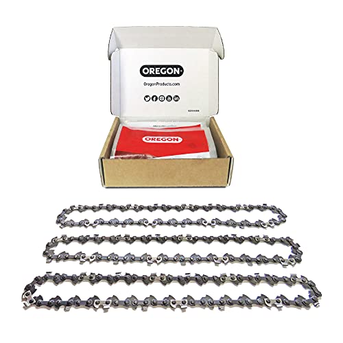 Oregon 3-Pack S56 AdvanceCut Chainsaw Chains for 16-Inch Bar -56 Drive Links – low-kickback chain fits Husqvarna, Echo, Poulan, Wen and more