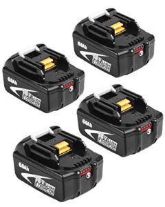 amityke battery for makita 18v battery 6.0ah, 4pack replacement batteries compatible with makita 18 volts battery bl1860 bl1820 1830b 1840b 1850b, fit with original makita 18v battery chargers