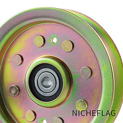 NICHEFLAG 753-08171 Idler Pulley kit is Compatible with Troy Bilt Pulley 753-08171 Cub Cadet, Cub Cadet 756-04129b Idler Pulley, 756-04129C, 956-04129, 956-04129B, Oregon 78-065