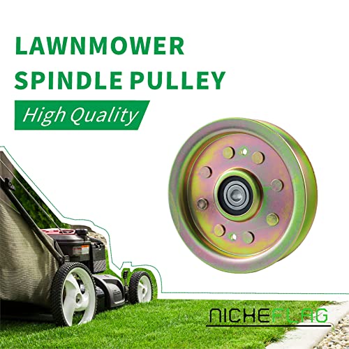 NICHEFLAG 753-08171 Idler Pulley kit is Compatible with Troy Bilt Pulley 753-08171 Cub Cadet, Cub Cadet 756-04129b Idler Pulley, 756-04129C, 956-04129, 956-04129B, Oregon 78-065