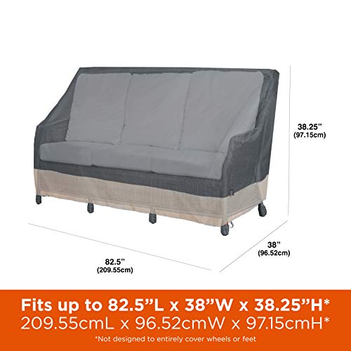 MODERN LEISURE Renaissance Ultralite Outdoor Patio Loveseat Cover - Water Resistant (82.5 W x 38 D x 38.25 H Inches) Gray and Atmosphere, Model 3020