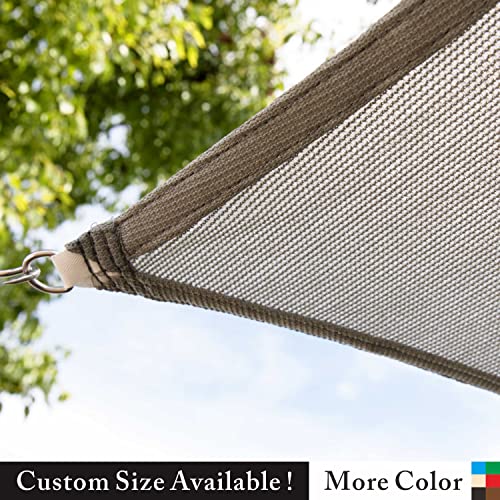 ShadeMart 28' x 28' x 28' Grey Sun Shade Sail Triangle Canopy Fabric Cloth Screen, Water Air Permeable & UV Resistant, Heavy Duty, Carport Patio Outdoor - (We Customize Size)