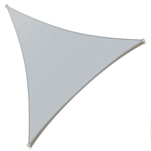 ShadeMart 28' x 28' x 28' Grey Sun Shade Sail Triangle Canopy Fabric Cloth Screen, Water Air Permeable & UV Resistant, Heavy Duty, Carport Patio Outdoor - (We Customize Size)