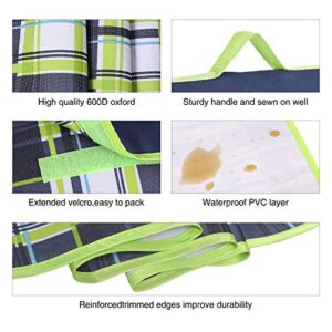 REDCAMP Extra Large Picnic Blanket Waterproof Sandproof, Durable Oxford Foldable Picnic Mat Outdoor Blanket for Lawn Park Beach Travel, Green 79"x77"