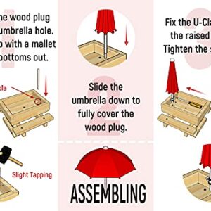 Replacement Mini Umbrella for COZYNUT Squirrel Feeder Picnic Table (Navy Blue)