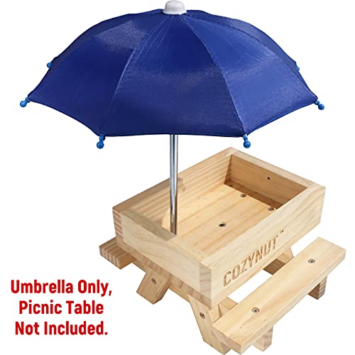 Replacement Mini Umbrella for COZYNUT Squirrel Feeder Picnic Table (Navy Blue)