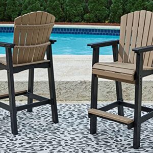 Signature Design by Ashley Fairen Trail 30" Outdoor Barstool, 2 Count, Black & Brown