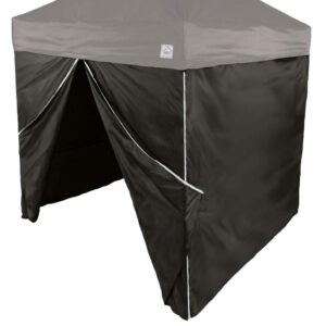 impact canopy 10-foot canopy tent wall set, 1 solid sidewall and 1 middle zipper sidewall only, black