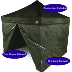 Impact Canopy 10-Foot Canopy Tent Wall Set, 1 Solid Sidewall and 1 Middle Zipper Sidewall Only, Black