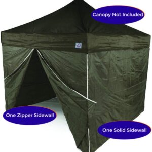 Impact Canopy 10-Foot Canopy Tent Wall Set, 1 Solid Sidewall and 1 Middle Zipper Sidewall Only, Black