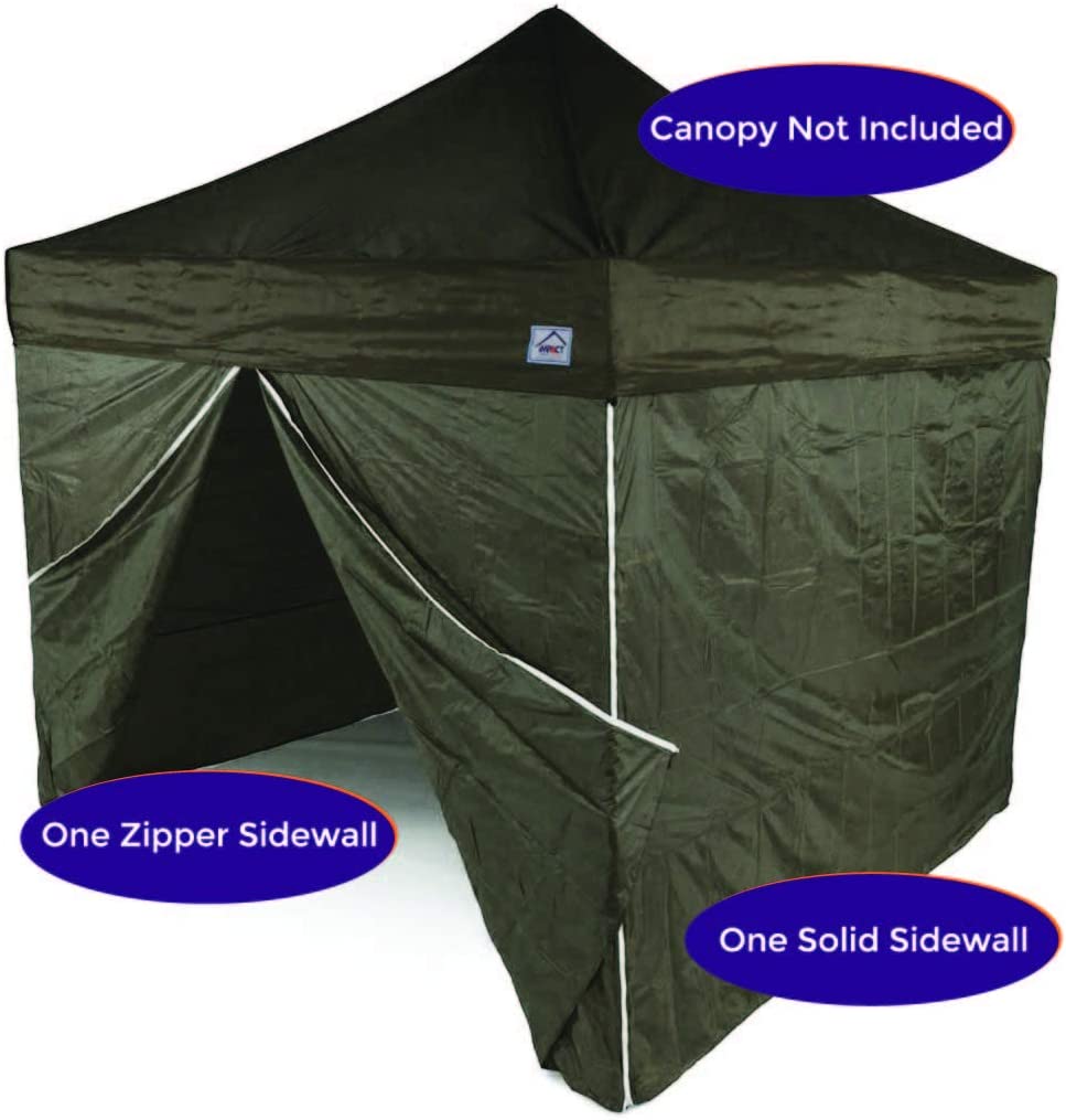 Impact Canopy 10-Foot Canopy Tent Wall Set, 1 Solid Sidewall and 1 Middle Zipper Sidewall Only, Black