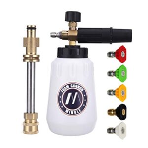 m mingle foam cannon, replacement parts for sun joe spx series pressure washer, with 5 nozzle tips, 1/4 inch quick connector