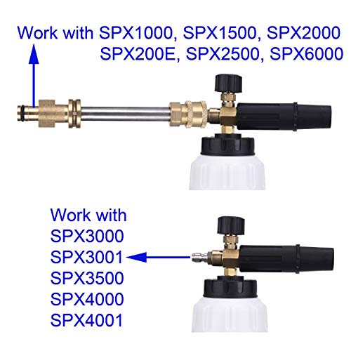 M MINGLE Foam Cannon, Replacement Parts for Sun Joe SPX Series Pressure Washer, with 5 Nozzle Tips, 1/4 Inch Quick Connector