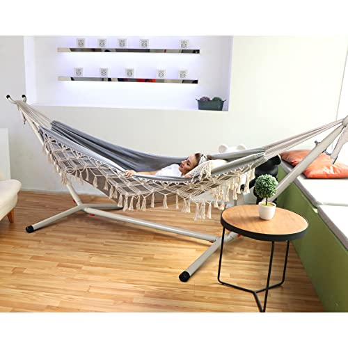 Anyoo Hammock Stand Portable Heavy Duty Steel Stand Easy to Assemble with Carrying Bag Sturdiness Hammock Frame Universal Multi-Use 550 lb Capacity for Outdoor & Indoor Garden